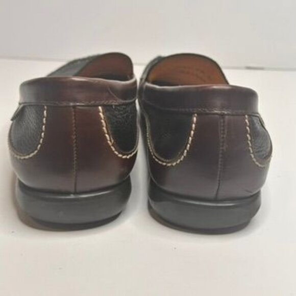 Johnston & Murphy Mens Leather Loafers Black & Brown Stitching Size 12M main image 5